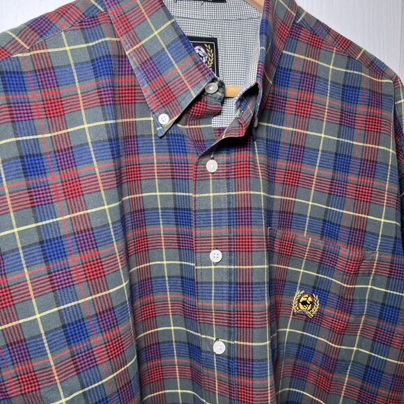 Cinch Mens Button Down Shirt Size XL Multi Color Plaid Long Sleeve Logo Western - Picture 2 of 9